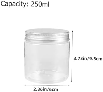 Luxshiny 8-Piece 250ml Plastic Jars with Aluminum Lids