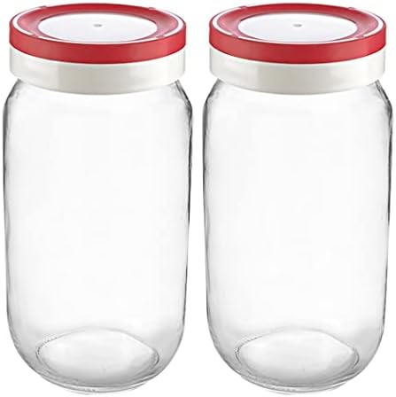 Sturdy glass mason jars for preservation Pack of 2
