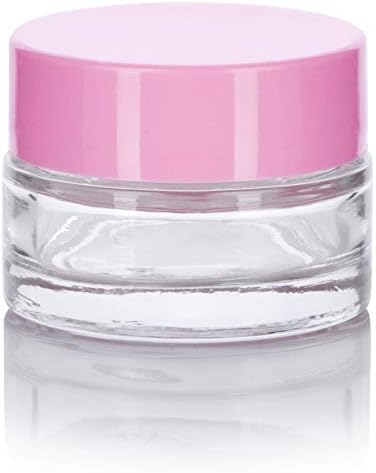 JUVITUS Clear Glass Balm Jars 025 oz 24 Pack