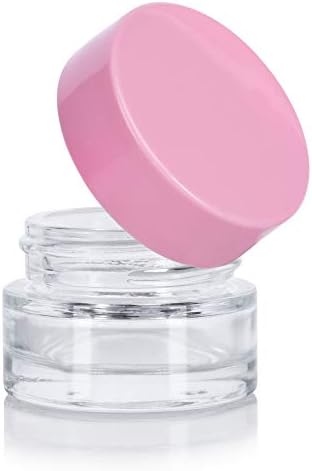 JUVITUS Clear Glass Balm Jars 025 oz 24 Pack