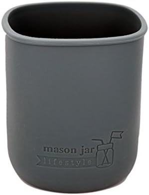 Protect Your Mason Jar with Double-Thick Silicone Sleeves 2-Pack Charcoal Gray