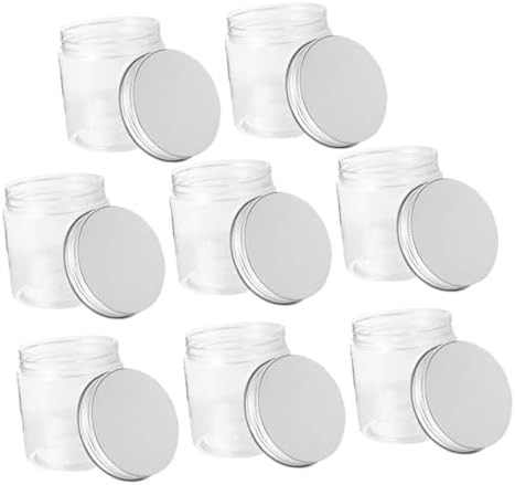 MAGICLULU transparent plastic jars with aluminum lids