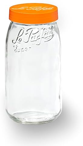 Le Parfait jar Screw 3881 FWGlass Lid ClearOrange