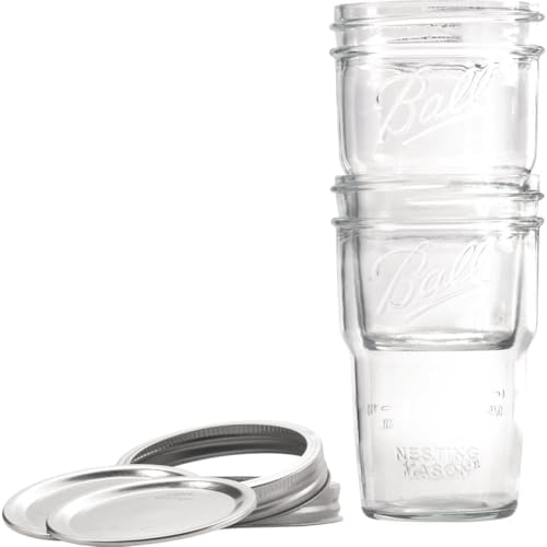 Ball Nesting Mason Jars Pint Size Wide Mouth Set of 4