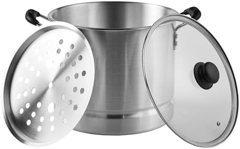 Versatile 20-Quart Steamer with Glass Lid