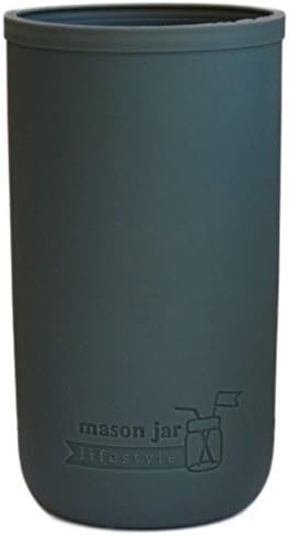 Pint Half 24oz Silicone Sleeves for Mason Jars Charcoal Gray