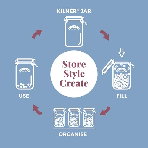 Kilner Round Swap-Top Glass Jar 2L Preserve Your Favorites Kilner
