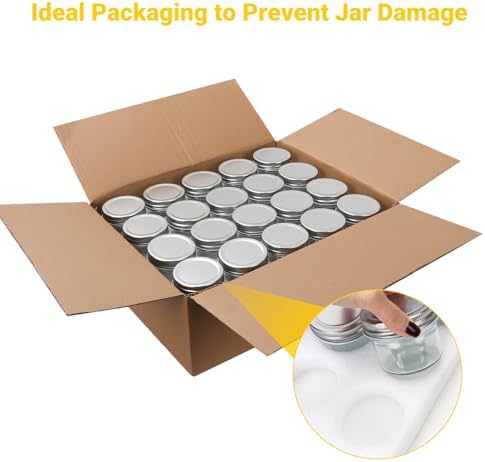CycleMore 40 Pack Clear 4oz Mason Jars with Silver Lids