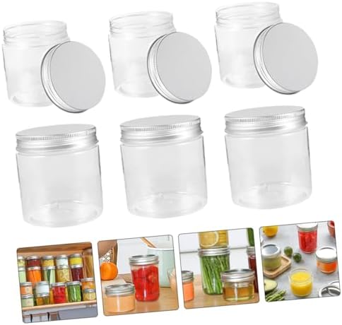 Luxshiny 8-Piece 250ml Plastic Jars with Aluminum Lids