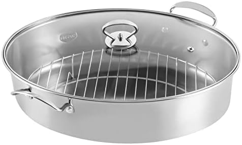 Stainless Steel Fish Steamer Pot with Rack and Glass Lid