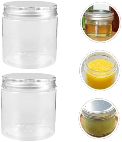 MAGICLULU transparent plastic jars with aluminum lids