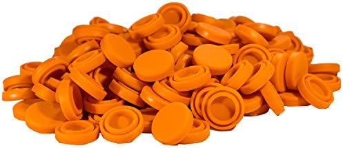 100 Pack Round Glass Jars with Silicone Lids - Orange