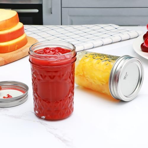 Premium 16-Piece Glass Mason Jars Set