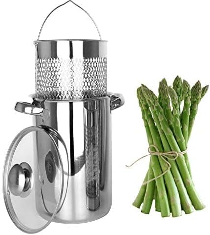 Asparagus Steamer Pot Premium Stainless Steel with Glass Lid