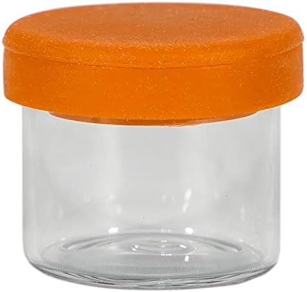 100 Pack Round Glass Jars with Silicone Lids - Orange