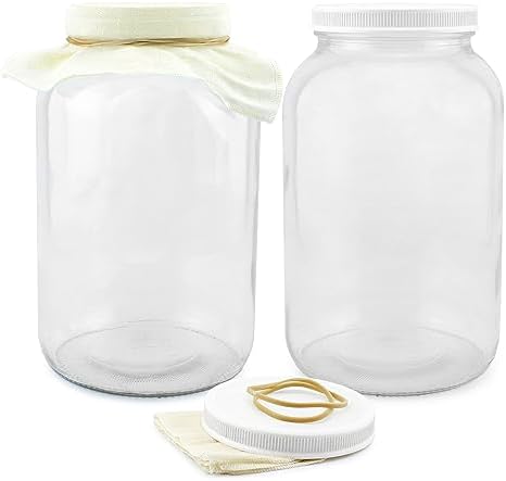 Eco-Friendly Glass Jars with 1 Gallon Covers Lids