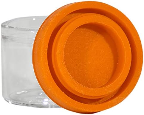 100 Pack Round Glass Jars with Silicone Lids - Orange