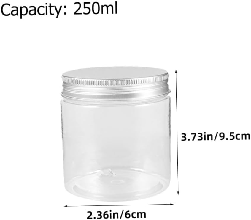 MAGICLULU transparent plastic jars with aluminum lids