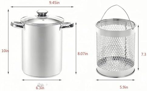 Asparagus Steamer Pot Premium Stainless Steel with Glass Lid