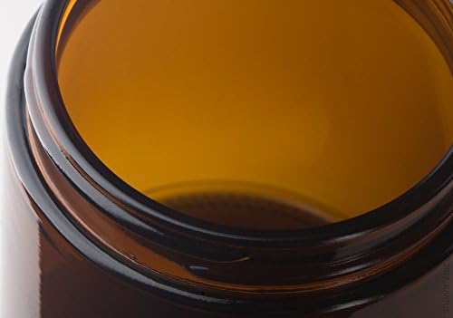 4oz Amber Glass Jars with Black lids 6-packs