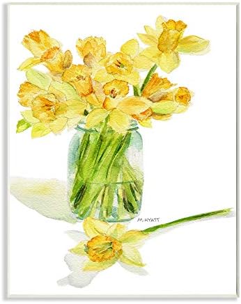 Stupell Industries Yellow Daffodil Canning Jar