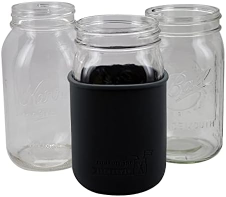 Protect Your Mason Jar with Double-Thick Silicone Sleeves 2-Pack Charcoal Gray