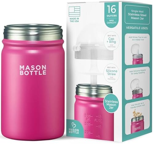 Mason Bottle 16oz - Safe for Kids BPA-Free