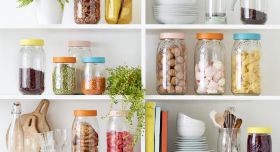 Le Parfait jar Screw 3881 FWGlass Lid ClearOrange