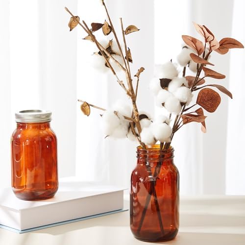 Norme 8-Piece Amber Glass Mason Jars