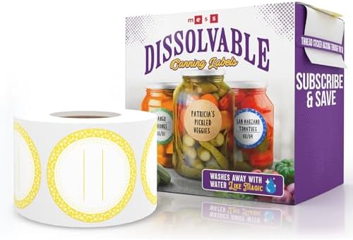 MESS Mustard 2 Dissolvable Canning Labels 200 Piece Set