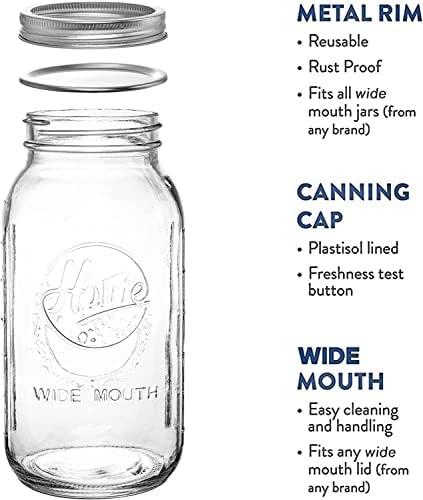 BPA-Free Premium Mason Jars Set of 3 for Canning and Preserving