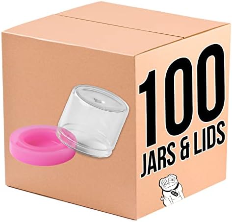 100-Piece Set of 6ml Round Glass Jars with Silicone Lids