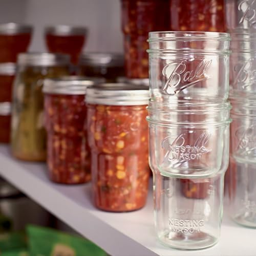 Ball Nesting Mason Jars Pint Size Wide Mouth Set of 4