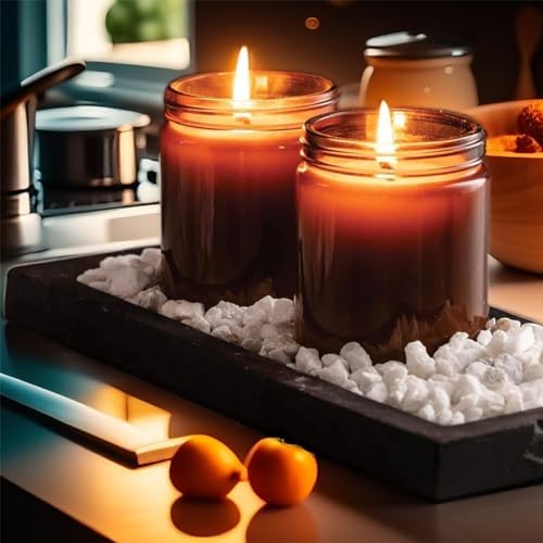 8 Oz Amber Glass Jars with Lids 12 Pack