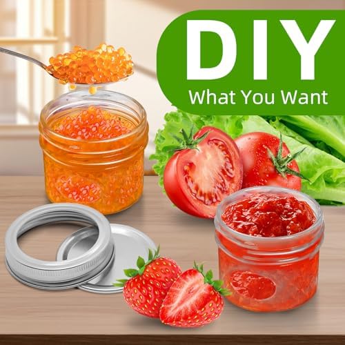 Sturdy 6-Piece Mason Jars with Airtight Lids - Preserve Canned and Dried Additions