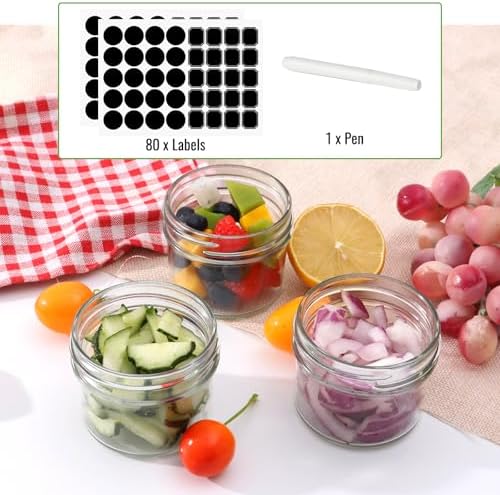 STARSIDE 4 oz Glass Mason Jars with 40 Pack Golden Separable Lids