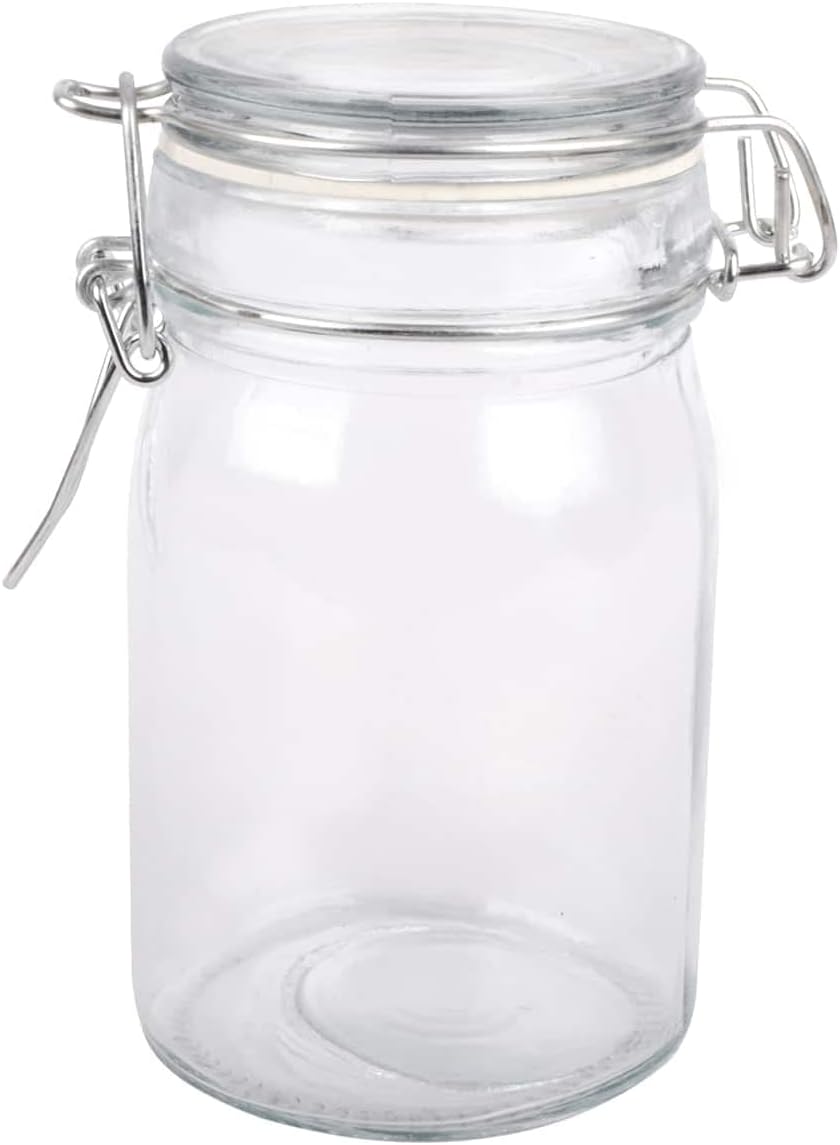 12-Pack Ashland Round Glass Jars with Latch Lid - 263 Diam