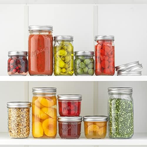 JoyJolt 32 oz Mason Jars with Lids and Labels 6-Pack