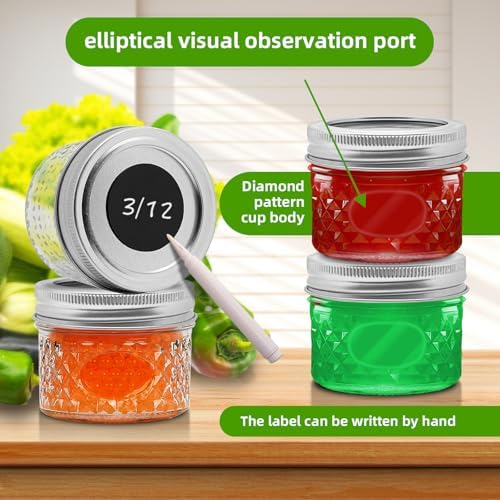 Sturdy 6-Piece Mason Jars with Airtight Lids - Preserve Canned and Dried Additions