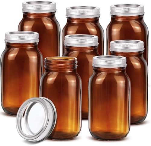 Norme 8-Piece Amber Glass Mason Jars