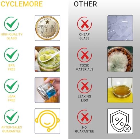 CycleMore 40 Pack Clear 4oz Mason Jars with Silver Lids