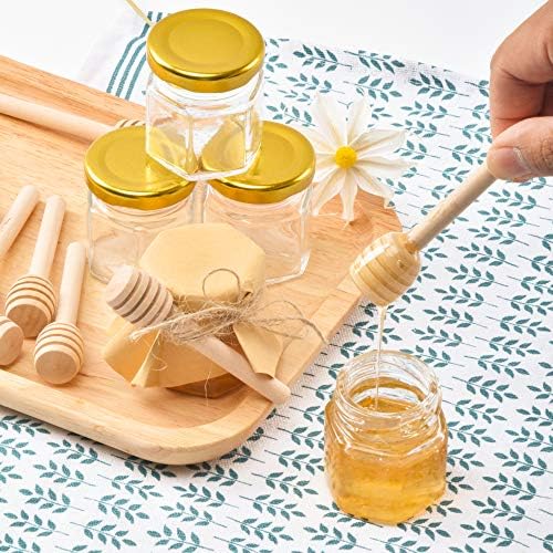 Sleek Functional Mini Glass Jars with Honeybee Pendants