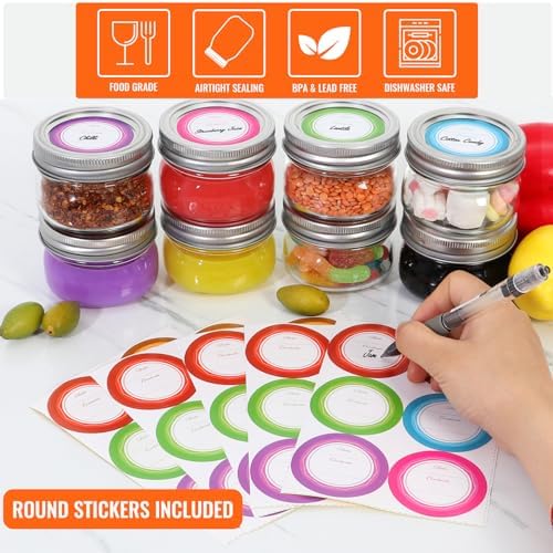 AuroTrends 4 oz Mason Jars with Lids
