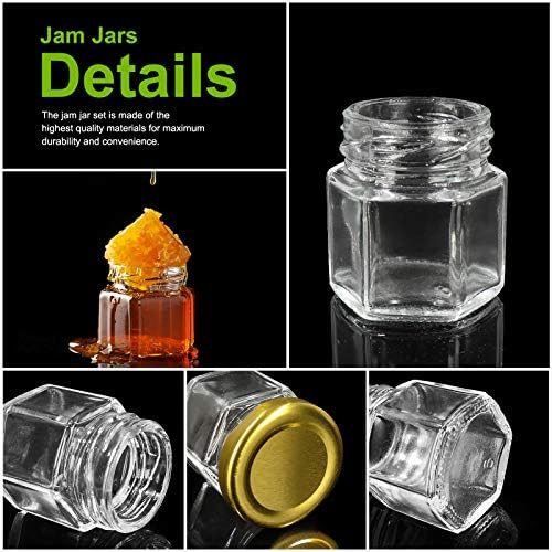 DHSBTLS 30-Pack 15 oz Mini Glass Honey Jars with Wooden Dipper