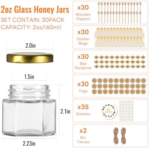 Elegant Honey Jar for Baby Showers Weddings or Home Use