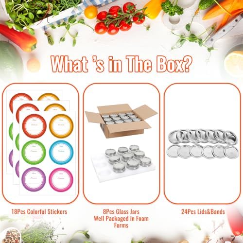 AuroTrends 4 oz Mason Jars with Lids