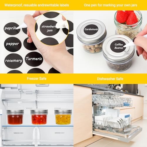 CycleMore 40 Pack Clear 4oz Mason Jars with Silver Lids