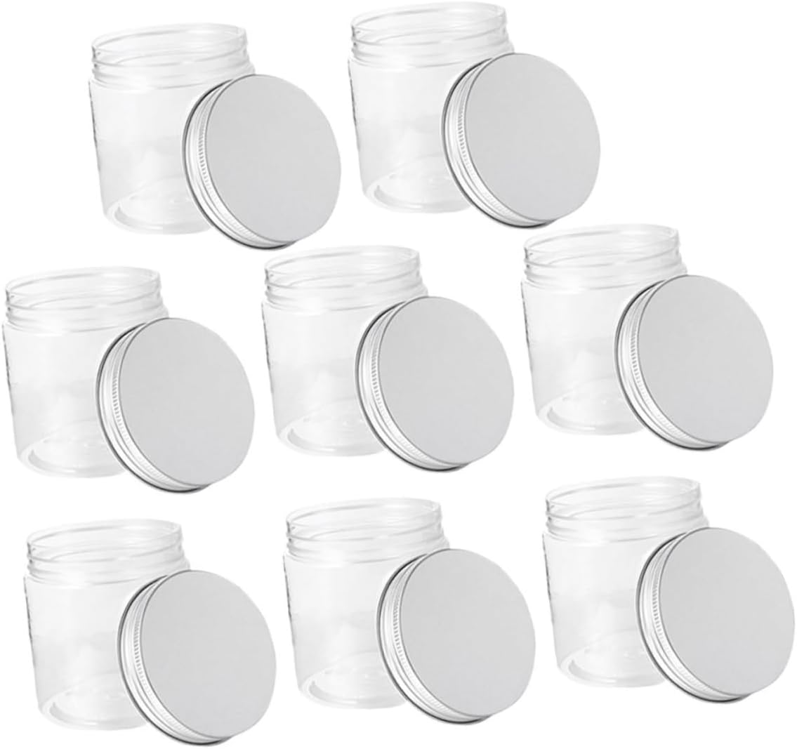 MAGICLULU transparent plastic jars with aluminum lids