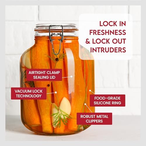 Airtight Glass Jar for Preserving 105 Oz