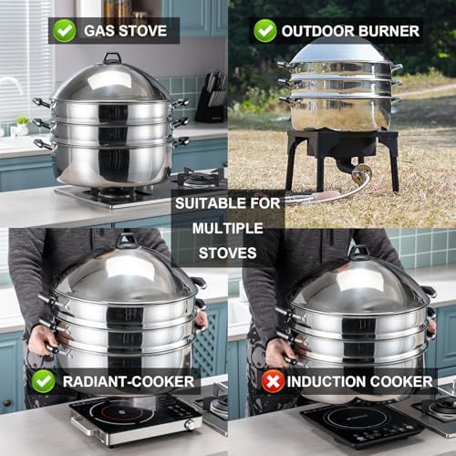 LetFeng Slotless Steam Basket for Cooking Durable Multipurpose